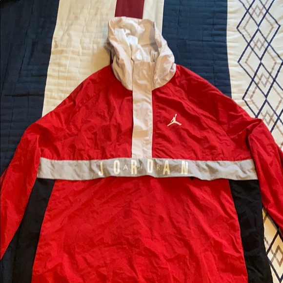 red and white jordan windbreaker